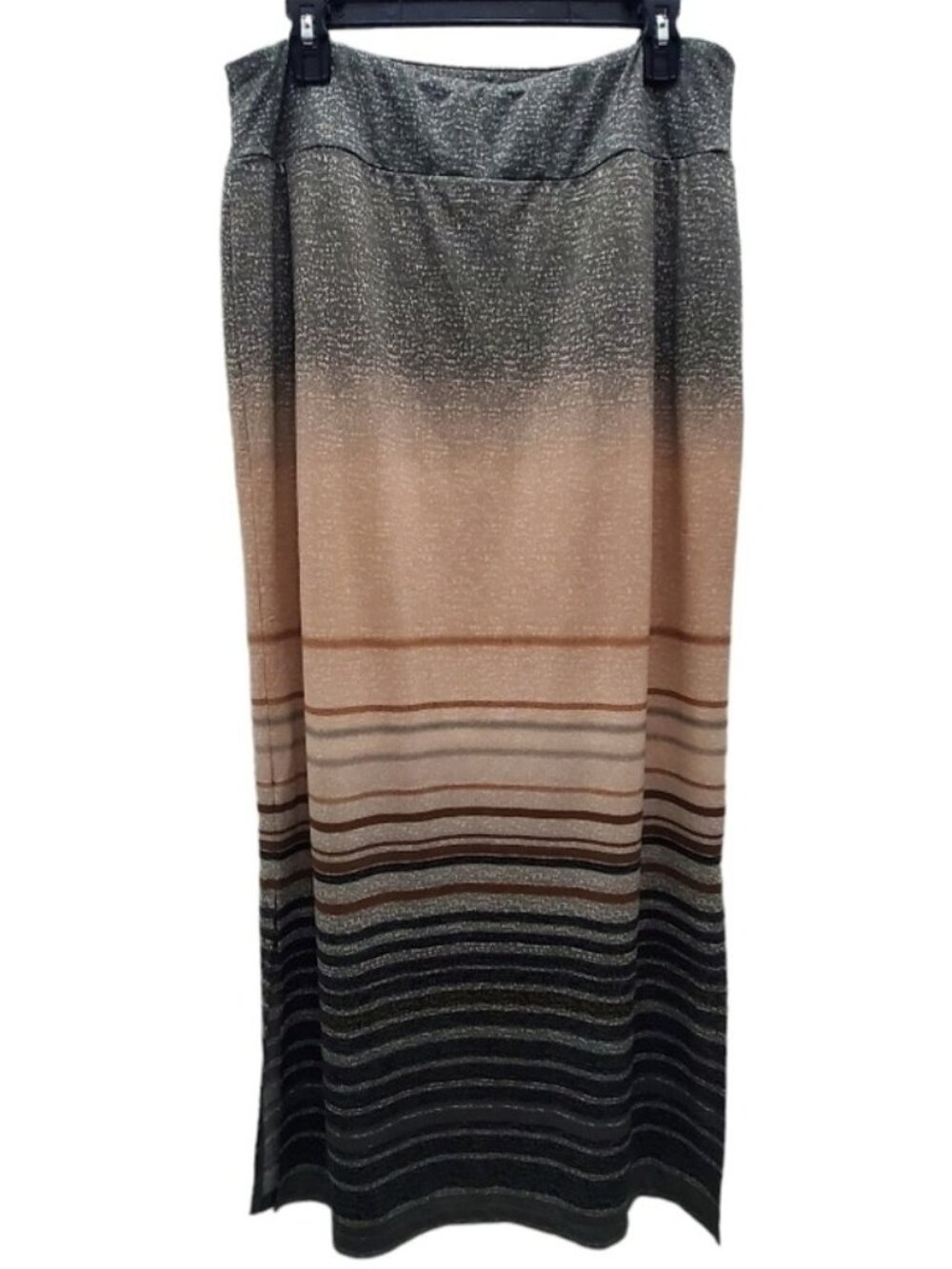 Mix Print Maxi Skirt Gradient Ombre Stripes Size L
